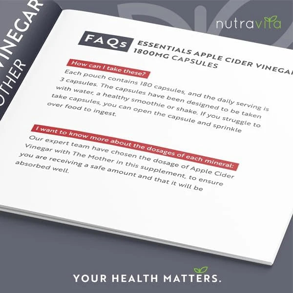 Apple Cider Vinegar 1800mg - with The Mother