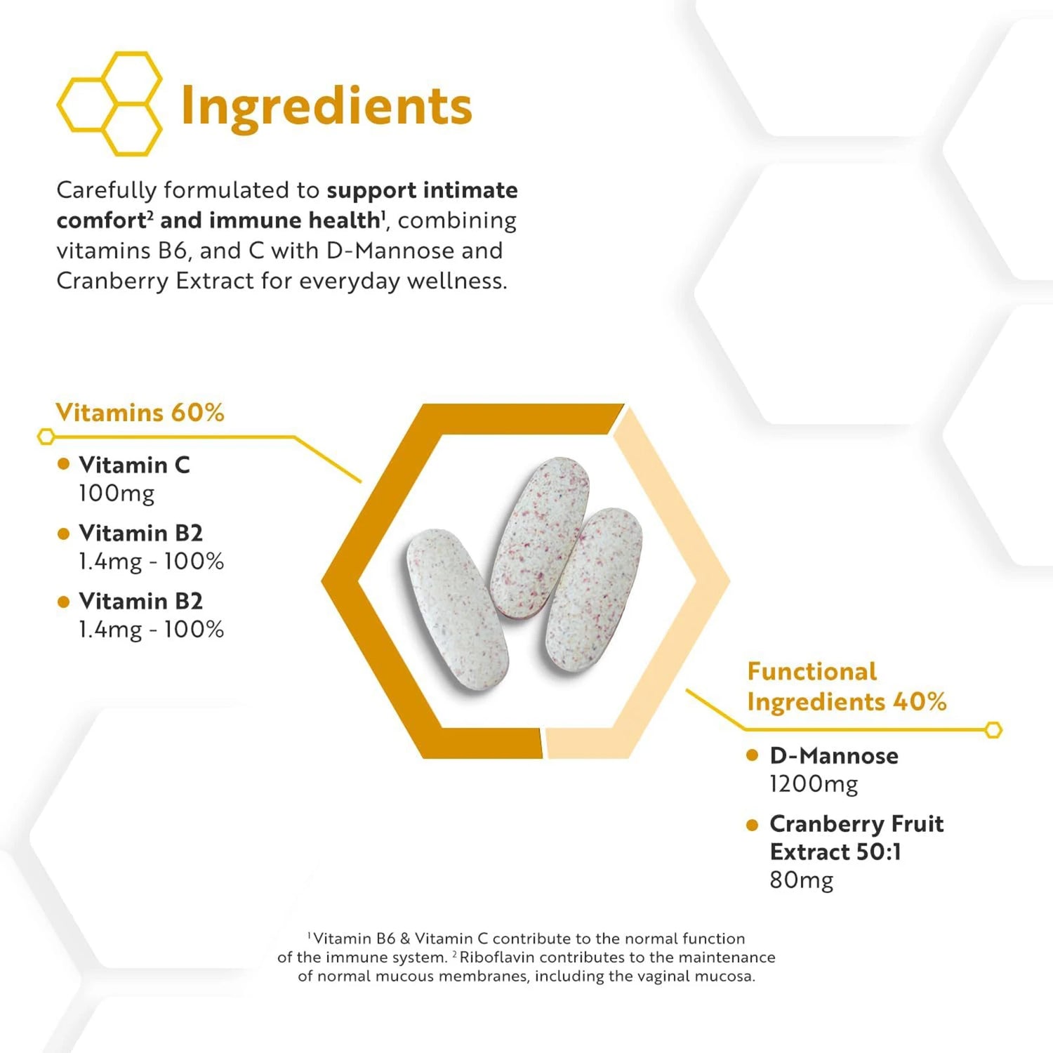 D Mannose with Cranberry, Vitamin C and Vitamin B