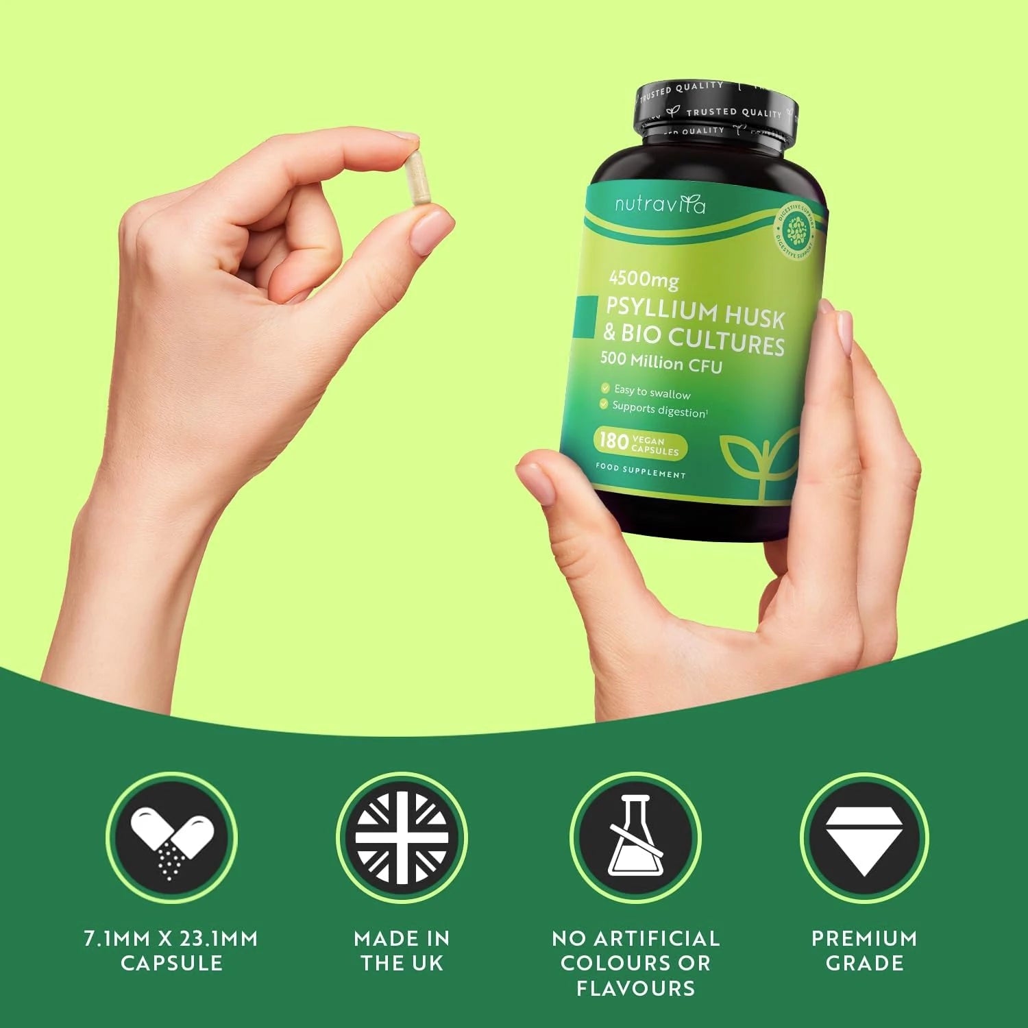 Psyllium Husk 4500mg with 500 Million CFU