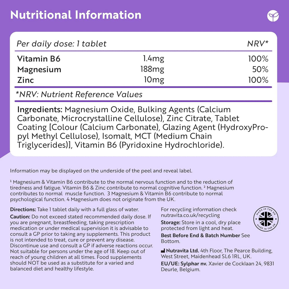 Zinc, Magnesium & Vitamin B6
