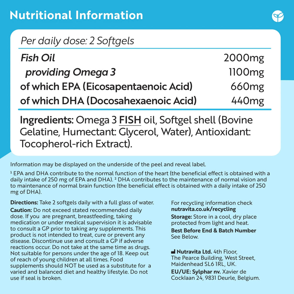 Omega 3 2000mg Pure Fish Oil