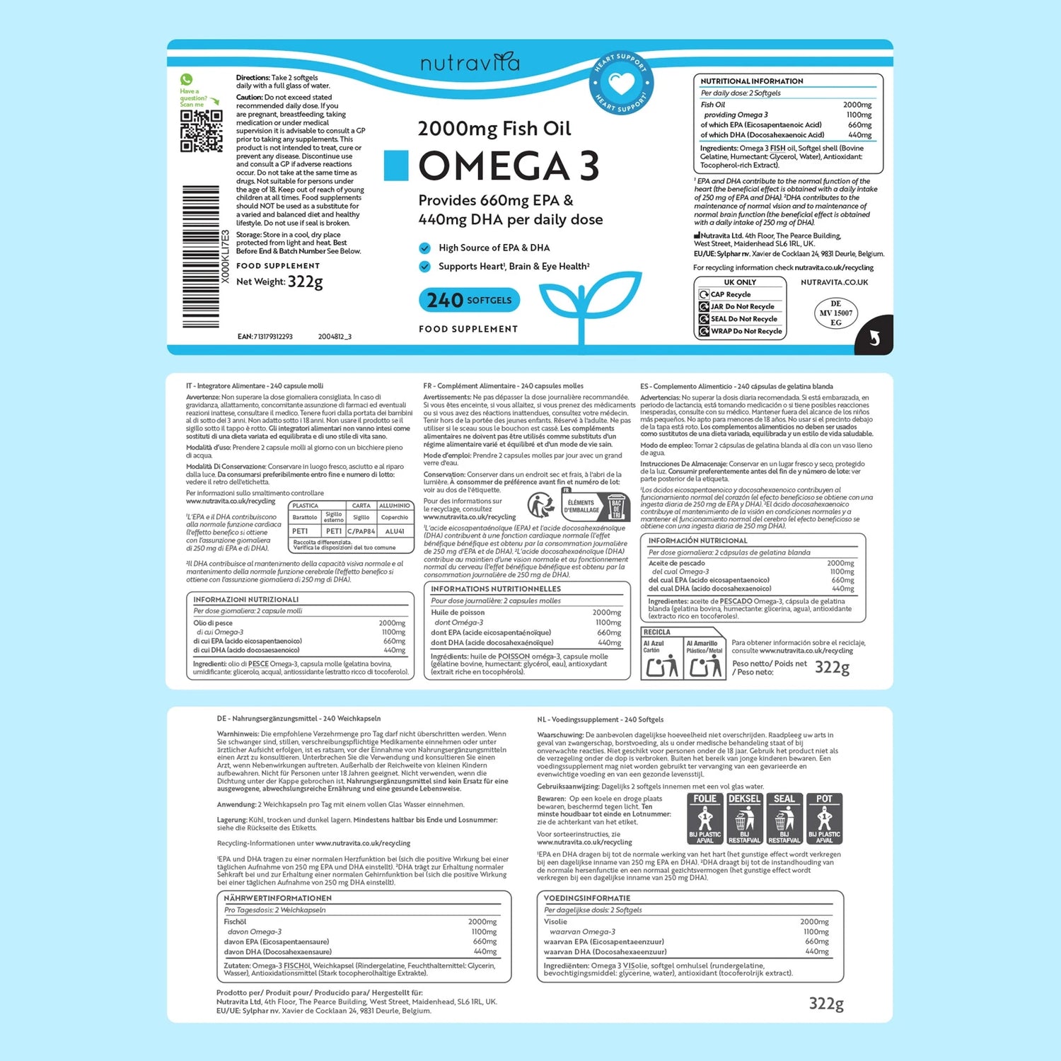 Omega 3 2000mg Pure Fish Oil