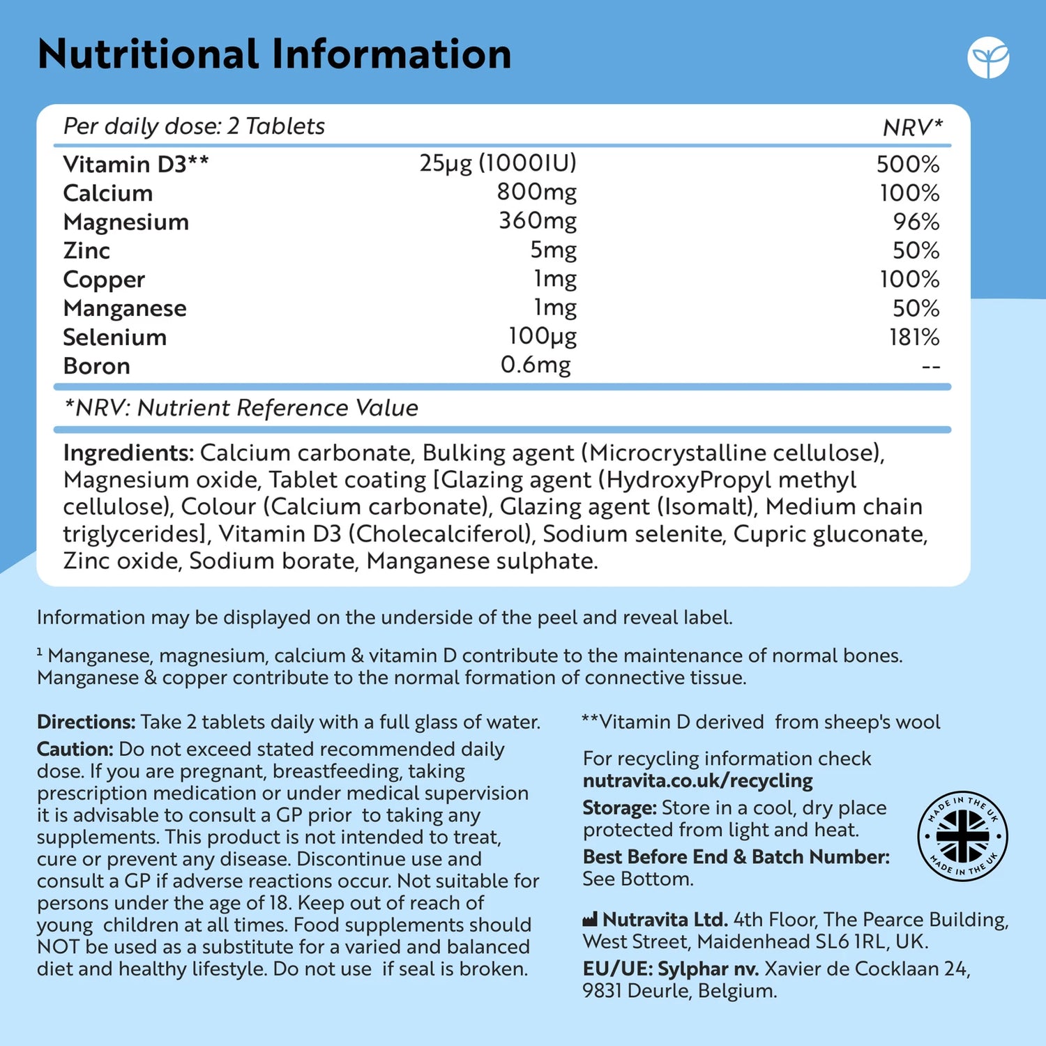 Calcium Magnesium Zinc & Vitamin D3