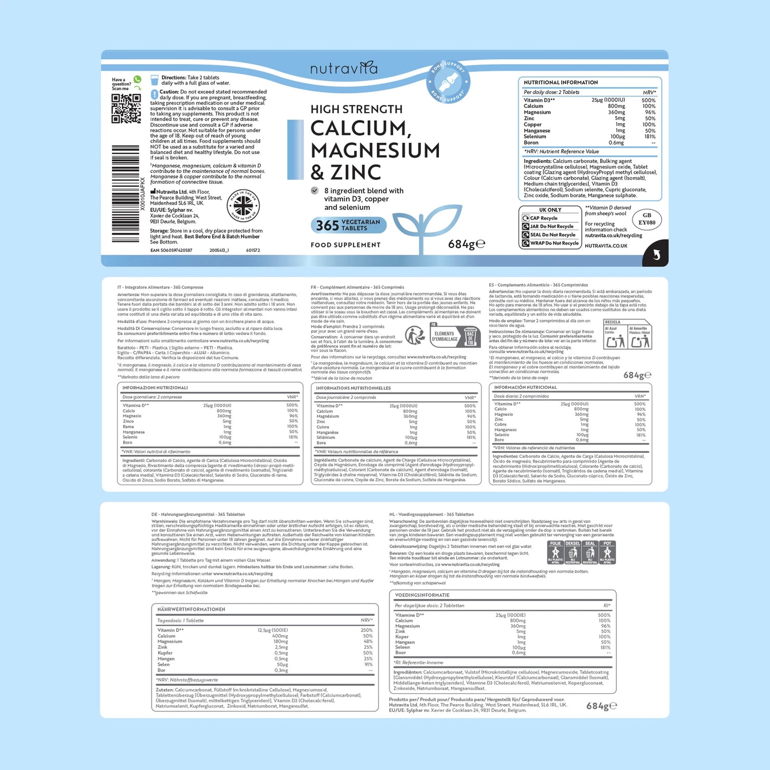 Calcium Magnesium Zinc & Vitamin D3