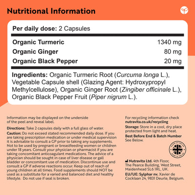 Organic Turmeric with Black Pepper & Ginger