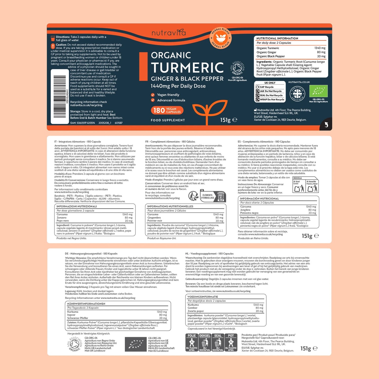 Organic Turmeric with Black Pepper & Ginger