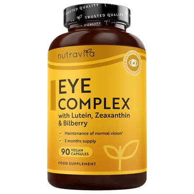 Natural Eye Complex 90 Vegan Capsules with Bilberry, Lutein & Zeaxanthin.