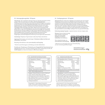 Natural Eye Complex 90 Vegan Capsules with Bilberry, Lutein & Zeaxanthin.