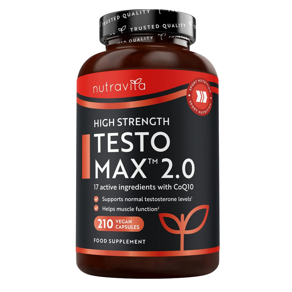 TESTOMAX 2.0 Supplements for Men 210 Vegan Capsules with Ashwagandha KS