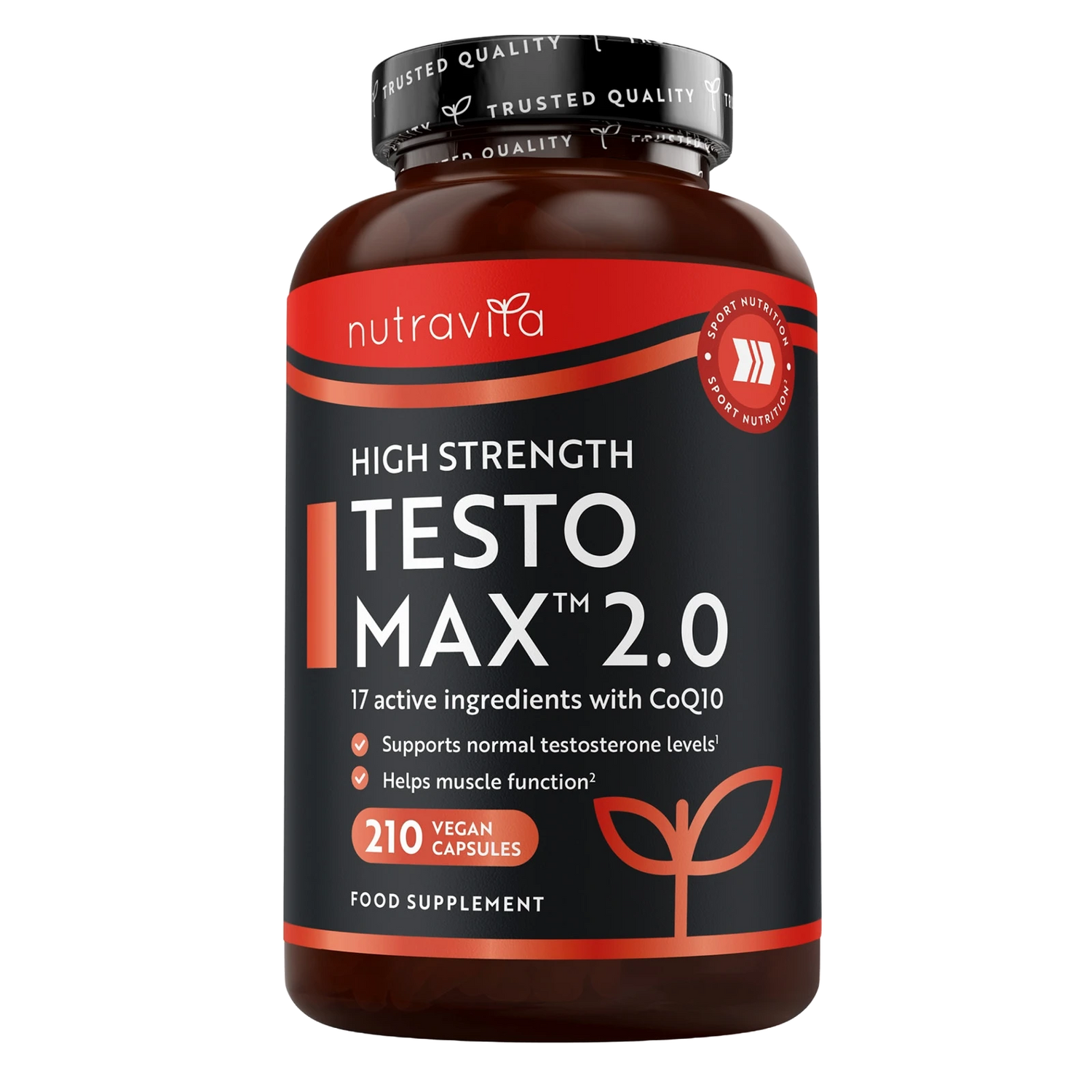 TESTOMAX 2.0 Supplements for Men 210 Vegan Capsules with Ashwagandha KS