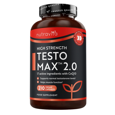 TESTOMAX 2.0 Supplements for Men 210 Vegan Capsules with Ashwagandha KS