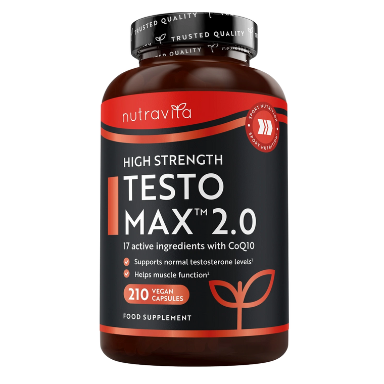 TESTOMAX 2.0 Supplements for Men 210 Vegan Capsules with Ashwagandha KS