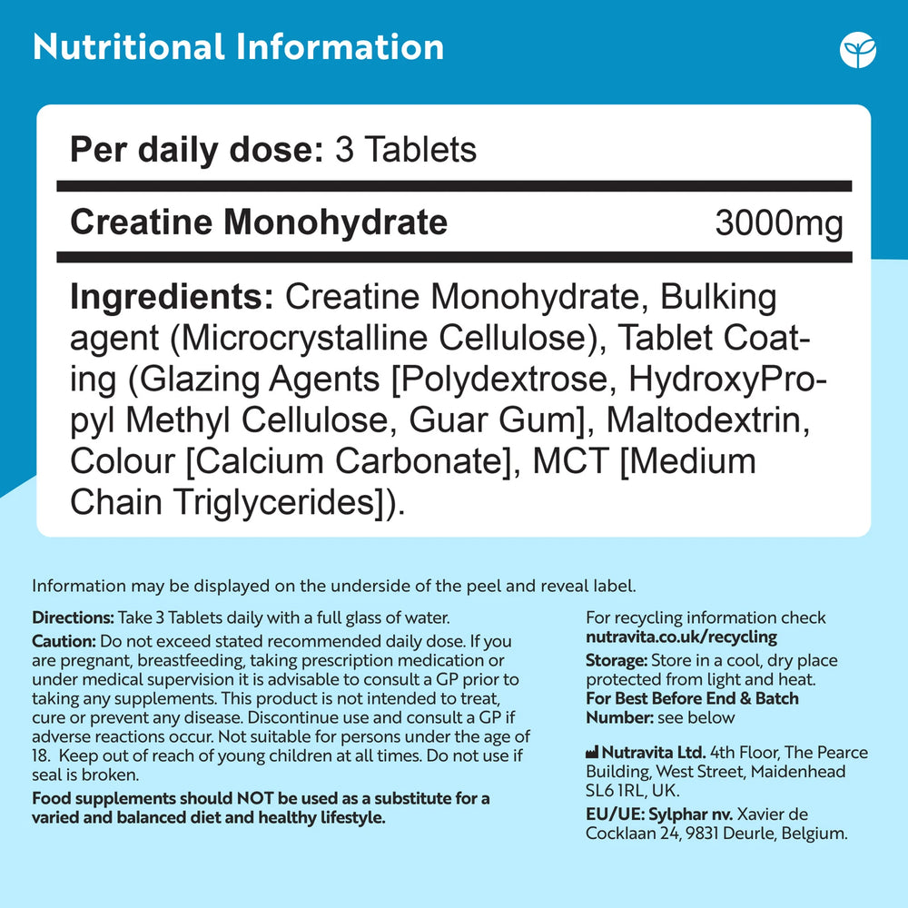 Pure Creatine Monohydrate Tablets