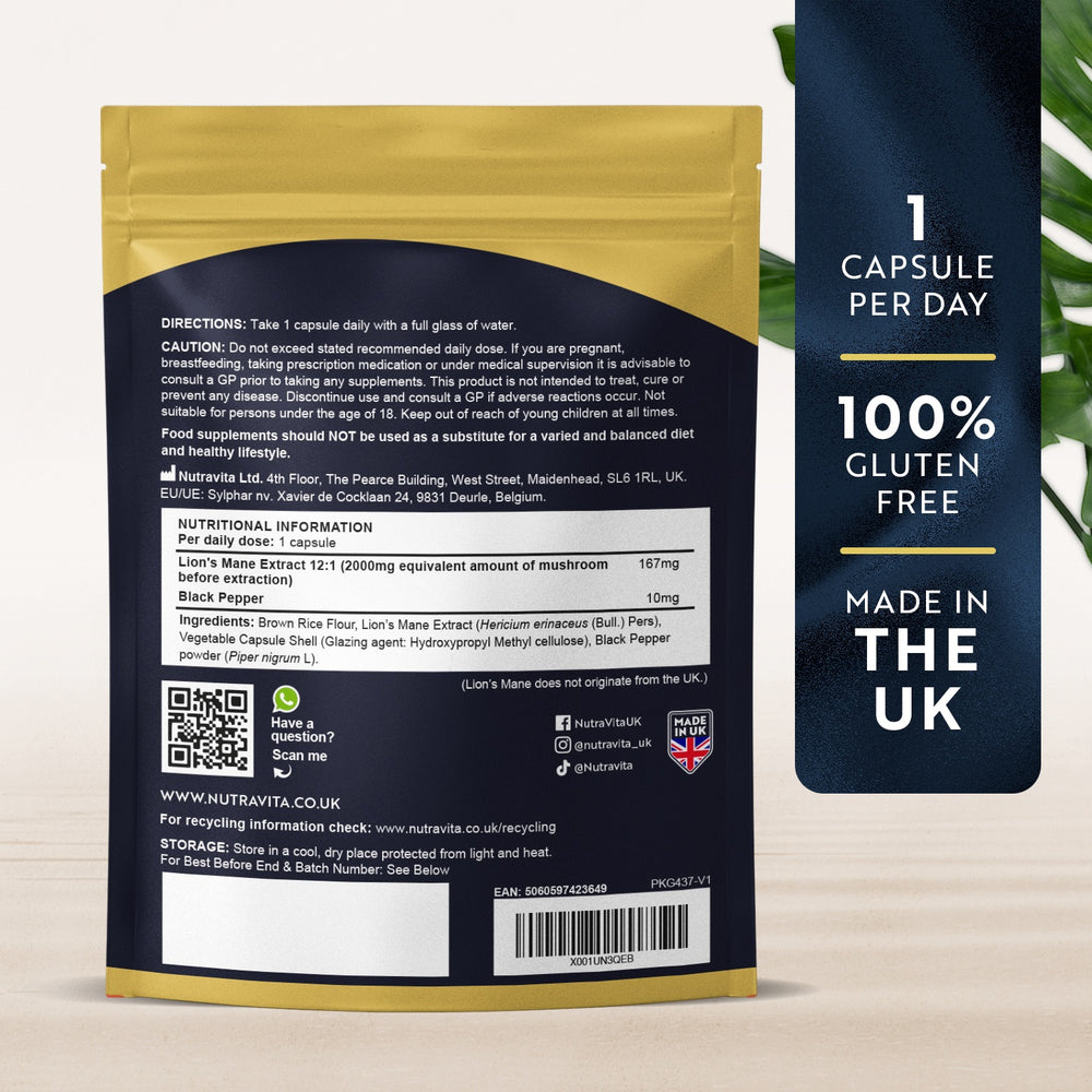 Organic Lions Mane 365 Vegan Capsules