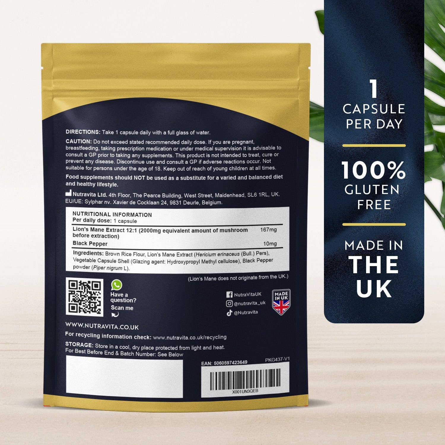 Organic Lions Mane 365 Vegan Capsules