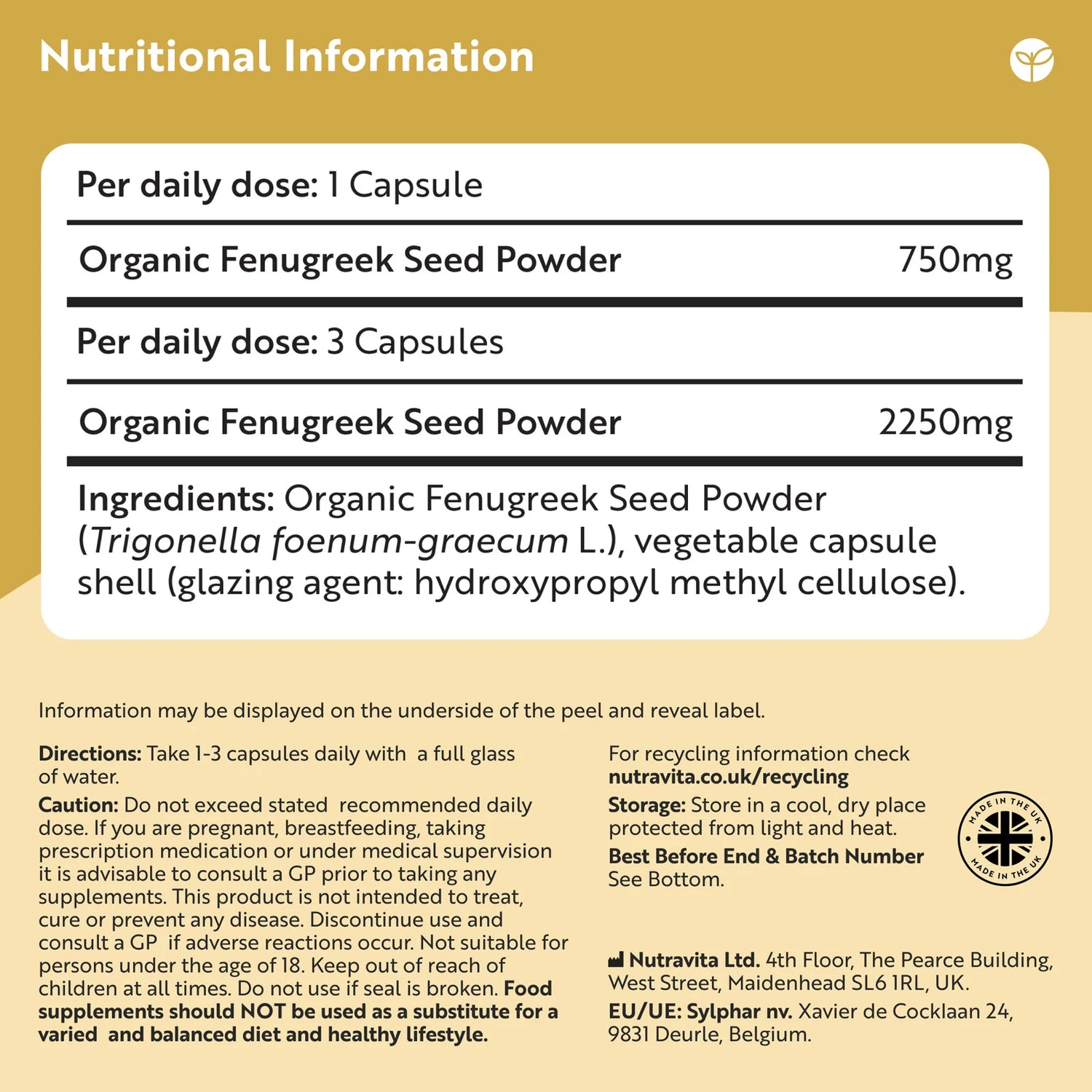 Organic Fenugreek Capsules
