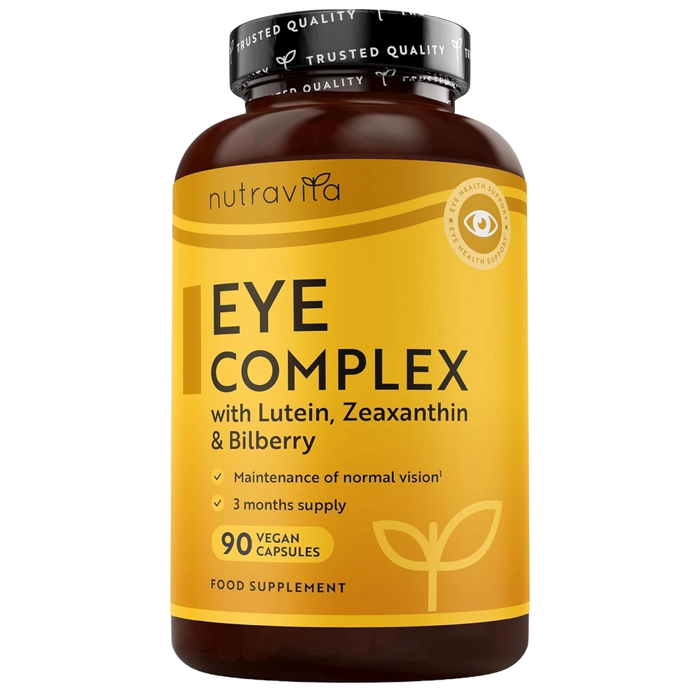 Natural Eye Complex 90 Vegan Capsules with Bilberry, Lutein & Zeaxanthin.