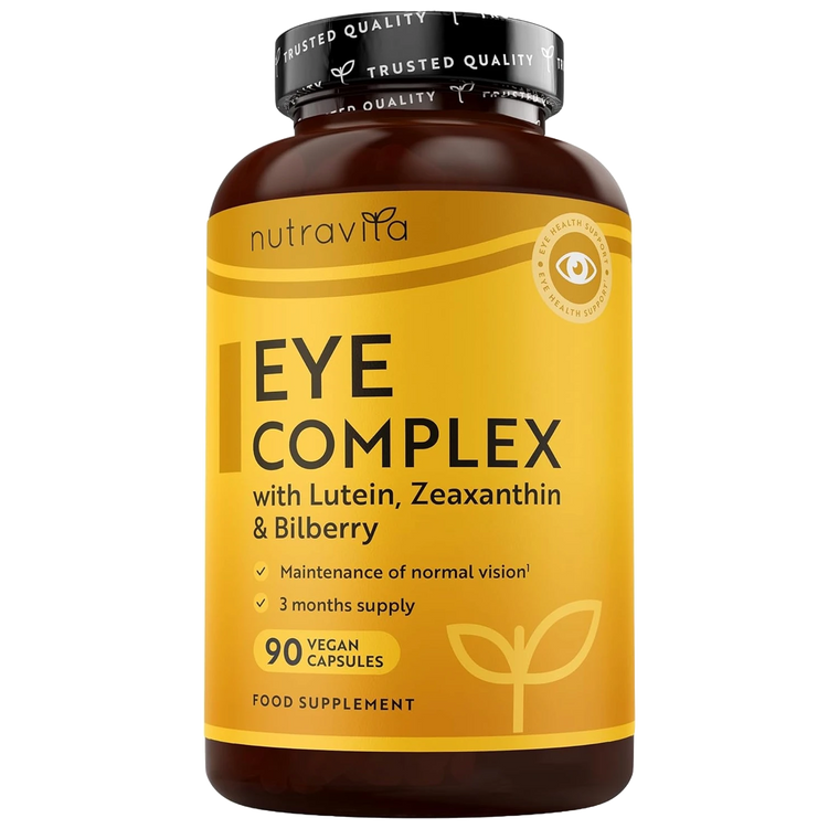 Natural Eye Complex 90 Vegan Capsules with Bilberry, Lutein & Zeaxanthin.