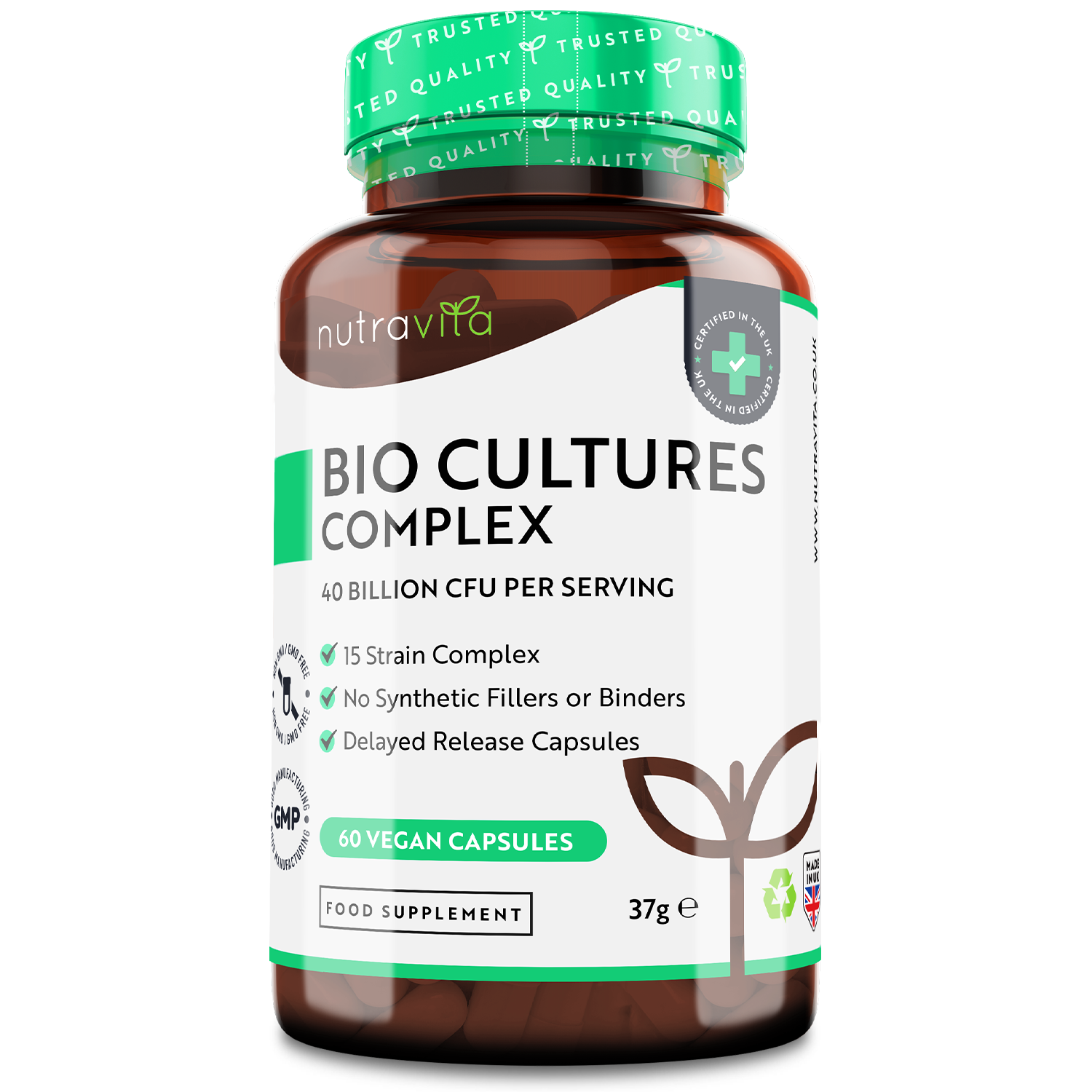 40 Billion CFU 15 Strain Bio Complex Cultures for Digestive Health