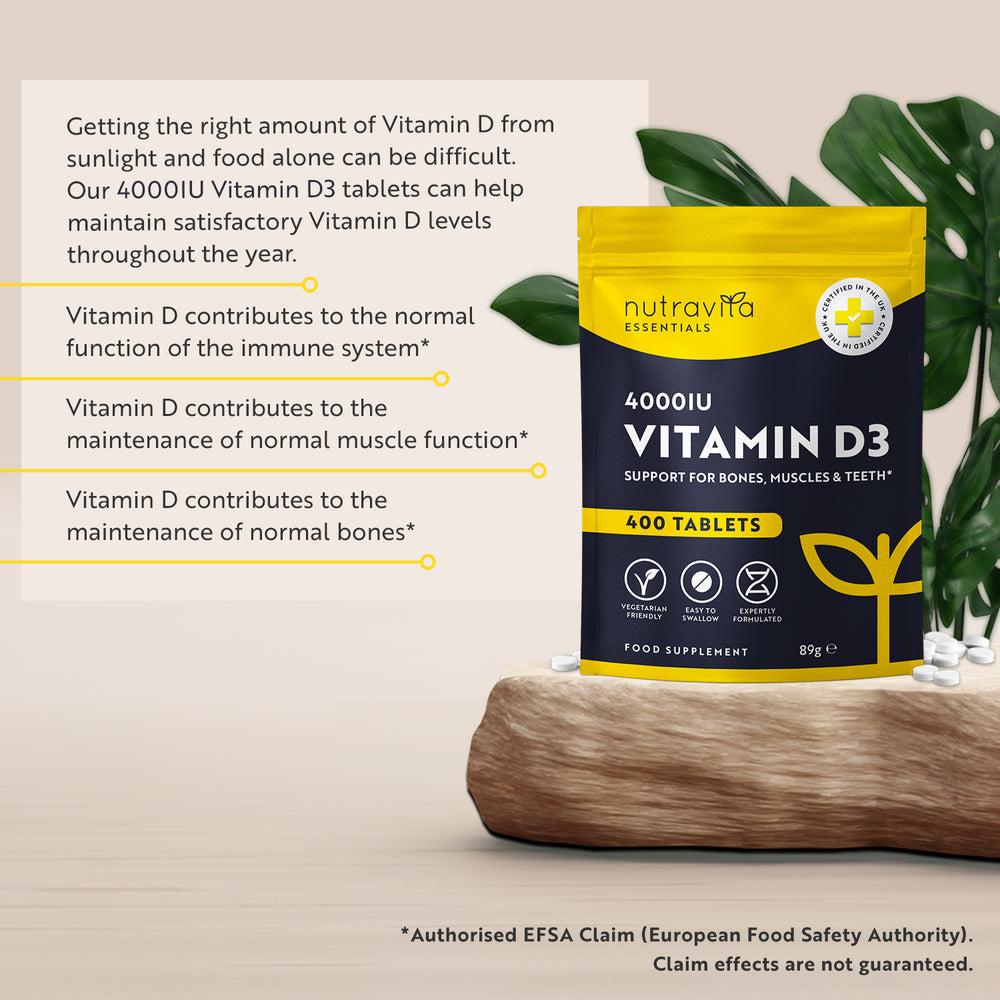 Vitamin D3 4000 IU Essentials 400 Tablets